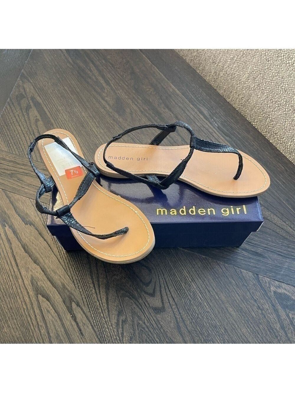 Madden Girl Black Mosaiic Sandals Size 7.5
